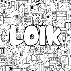 Coloraci&oacute;n del nombre LO&Iuml;K - decorado ciudad