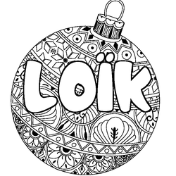 Coloraci&oacute;n del nombre LO&Iuml;K - decorado bola de Navidad