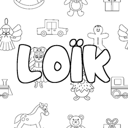 Coloraci&oacute;n del nombre LO&Iuml;K - decorado juguetes