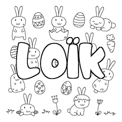 Coloraci&oacute;n del nombre LO&Iuml;K - decorado Pascua