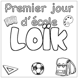 Coloraci&oacute;n del nombre LO&Iuml;K - decorado primer d&iacute;a de escuela