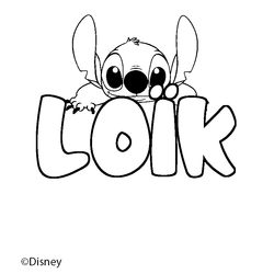 Coloraci&oacute;n del nombre LO&Iuml;K - decorado Stitch