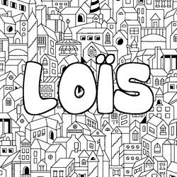 Coloraci&oacute;n del nombre LO&Iuml;S - decorado ciudad