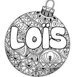 Coloraci&oacute;n del nombre LO&Iuml;S - decorado bola de Navidad