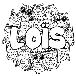 Coloraci&oacute;n del nombre LO&Iuml;S - decorado b&uacute;hos
