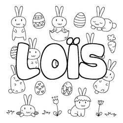 Coloraci&oacute;n del nombre LO&Iuml;S - decorado Pascua