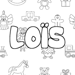 Coloraci&oacute;n del nombre LO&Iuml;S - decorado juguetes