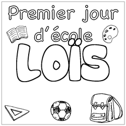 Coloraci&oacute;n del nombre LO&Iuml;S - decorado primer d&iacute;a de escuela