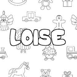 Coloraci&oacute;n del nombre LOISE - decorado juguetes