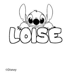 Coloraci&oacute;n del nombre LOISE - decorado Stitch