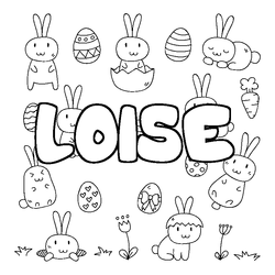 Coloraci&oacute;n del nombre LOISE - decorado Pascua