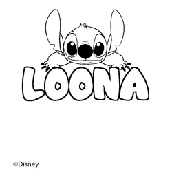 Coloraci&oacute;n del nombre LOONA - decorado Stitch