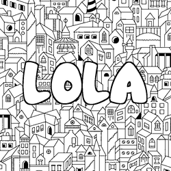 Coloraci&oacute;n del nombre LOLA - decorado ciudad