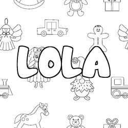 Coloraci&oacute;n del nombre LOLA - decorado juguetes