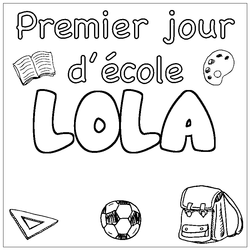 Coloraci&oacute;n del nombre LOLA - decorado primer d&iacute;a de escuela