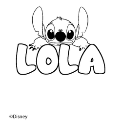 Coloraci&oacute;n del nombre LOLA - decorado Stitch