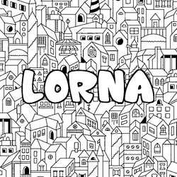 Coloraci&oacute;n del nombre LORNA - decorado ciudad