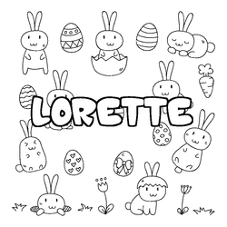 Coloraci&oacute;n del nombre LORETTE - decorado Pascua