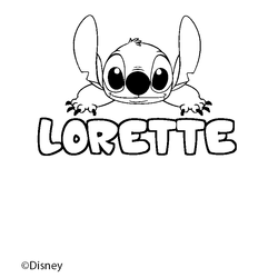 Coloraci&oacute;n del nombre LORETTE - decorado Stitch