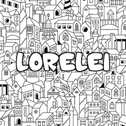 Coloraci&oacute;n del nombre LORELEI - decorado ciudad
