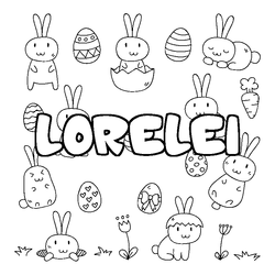 Coloraci&oacute;n del nombre LORELEI - decorado Pascua