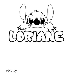 Coloraci&oacute;n del nombre LORIANE - decorado Stitch