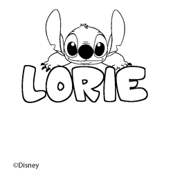 Coloraci&oacute;n del nombre LORIE - decorado Stitch