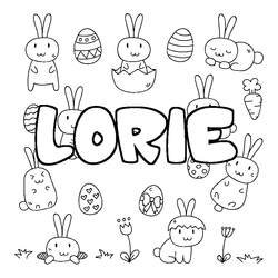 Coloraci&oacute;n del nombre LORIE - decorado Pascua