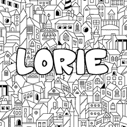 Coloraci&oacute;n del nombre LORIE - decorado ciudad