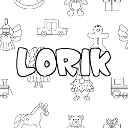 Coloraci&oacute;n del nombre LORIK - decorado juguetes