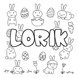 Coloraci&oacute;n del nombre LORIK - decorado Pascua