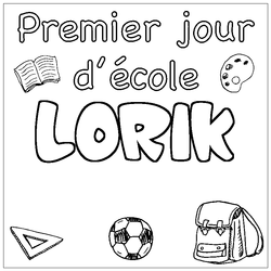 Coloraci&oacute;n del nombre LORIK - decorado primer d&iacute;a de escuela