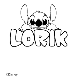 Coloraci&oacute;n del nombre LORIK - decorado Stitch