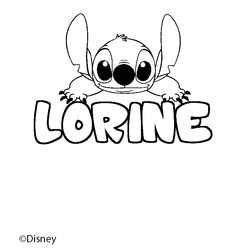 Coloraci&oacute;n del nombre LORINE - decorado Stitch