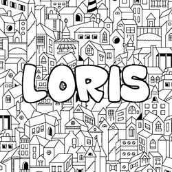 Coloraci&oacute;n del nombre LORIS - decorado ciudad