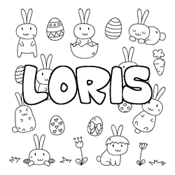 Coloraci&oacute;n del nombre LORIS - decorado Pascua