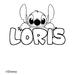 Coloraci&oacute;n del nombre LORIS - decorado Stitch