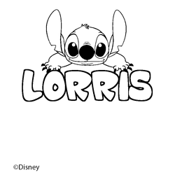 Coloraci&oacute;n del nombre LORRIS - decorado Stitch