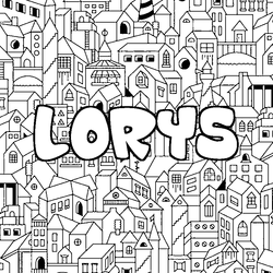 Coloraci&oacute;n del nombre LORYS - decorado ciudad