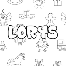 Coloraci&oacute;n del nombre LORYS - decorado juguetes