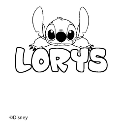 Coloraci&oacute;n del nombre LORYS - decorado Stitch
