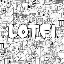 Coloraci&oacute;n del nombre LOTFI - decorado ciudad