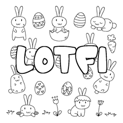 Coloraci&oacute;n del nombre LOTFI - decorado Pascua