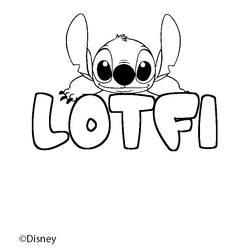 Coloraci&oacute;n del nombre LOTFI - decorado Stitch