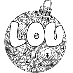 Coloraci&oacute;n del nombre LOU - decorado bola de Navidad