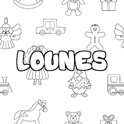 Coloraci&oacute;n del nombre LOUNES - decorado juguetes