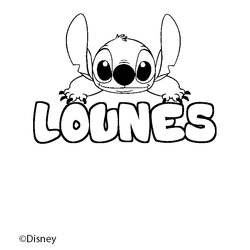 Coloraci&oacute;n del nombre LOUNES - decorado Stitch