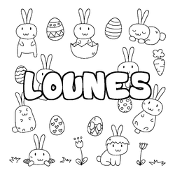 Coloraci&oacute;n del nombre LOUNES - decorado Pascua