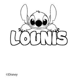 Coloraci&oacute;n del nombre LOUNIS - decorado Stitch
