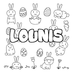 Coloraci&oacute;n del nombre LOUNIS - decorado Pascua
